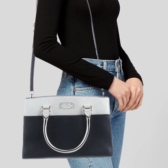 NEW💝Kate Spade New York Grove Street Caley Leather Satchel, Black - Picture 2 of 10